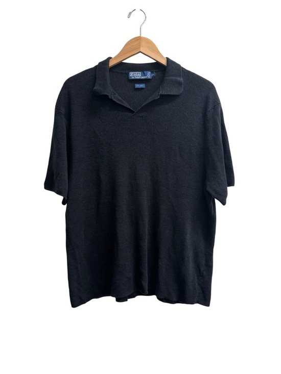 Polo Ralph Lauren Other - Polo Ralph Lauren Linen Knit Polo Shirt L Black Italian Yarn Short Sleeve Mesh